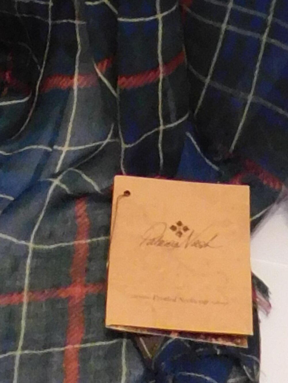Patricia Nash Blue Green Tartan Plaid Scarf NEW - Picture 5 of 7